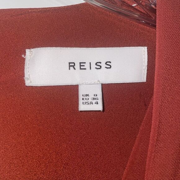 REISS Gracie V-Neck Midi Dress - Picture 3 of 8